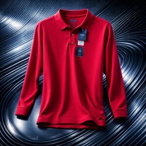 💙Izod Vibrant Red Polo Shirt. Young Man Size Xl (18/20) P2p 19"-22"